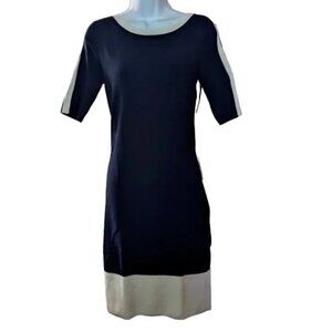 RALPH LAUREN dress Sz XS BLUE-PURPLE & WHITE sheath bodyconish VISCOSE STUNNING